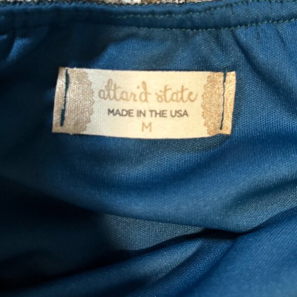 Women's Green Mini Dress, Puff Sleeves, Bow Back, Medium - Picture 4 of 6